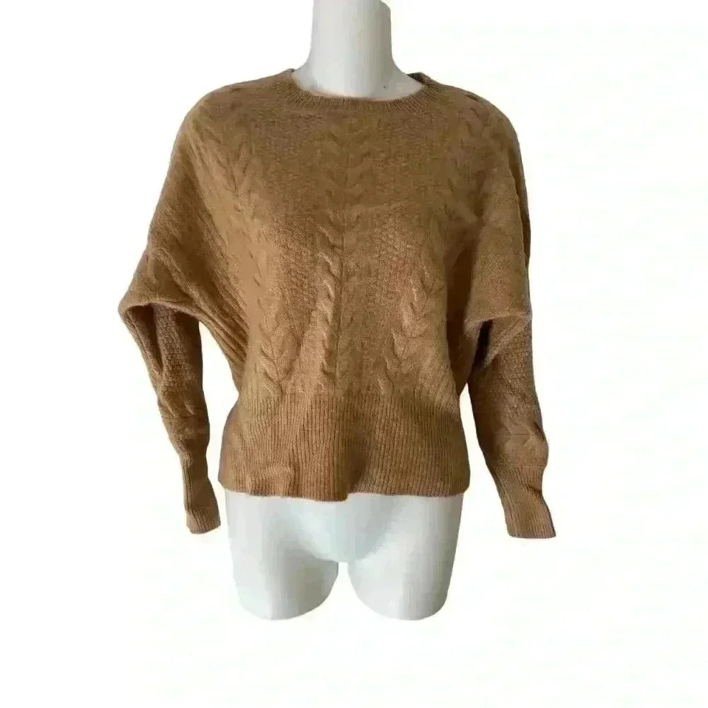 Magaschoni Womens Camel Tan Cashmere Sweater Medium